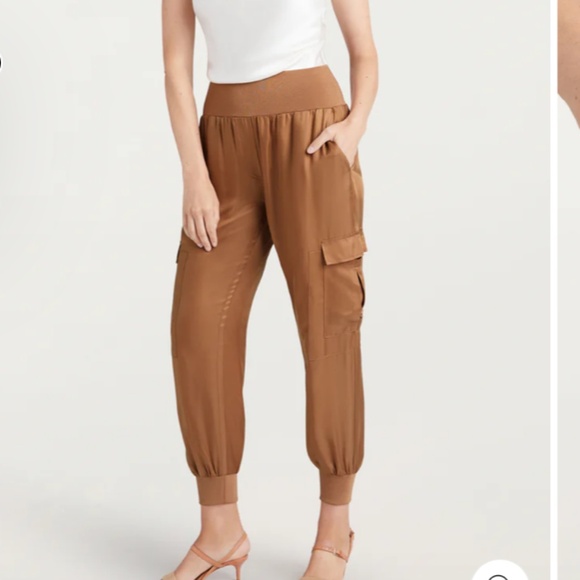 cinq a sept Pants - Satin Cargo Jogger, Small
